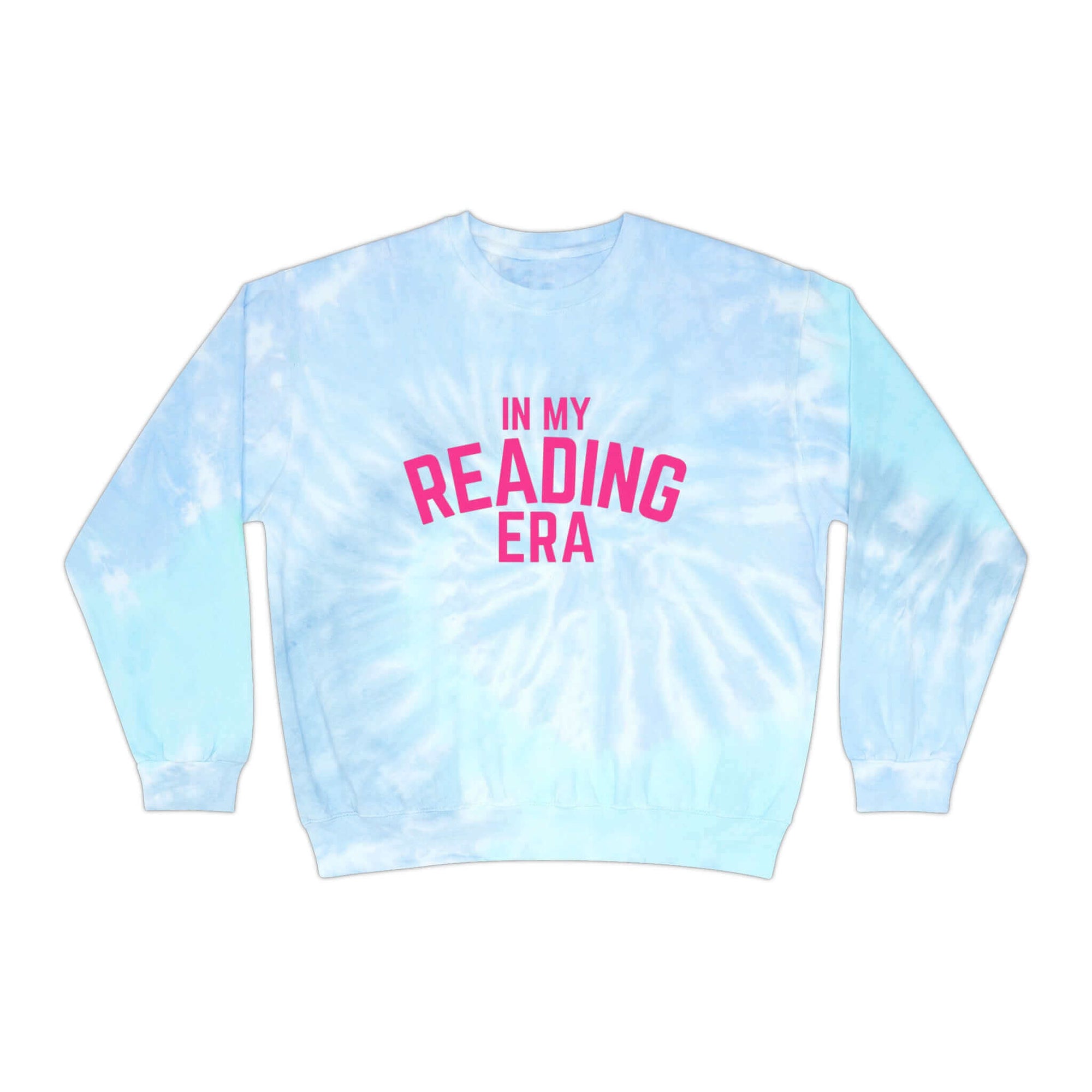 Hello Decodables | In My Reading Era Tie Dye Sweatshirt (Pink Text)