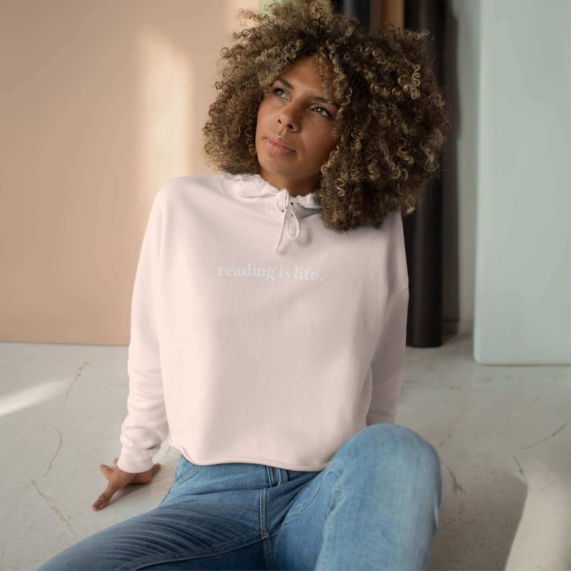 Hello Decodables | Reading Is Life Cropped Hoodie