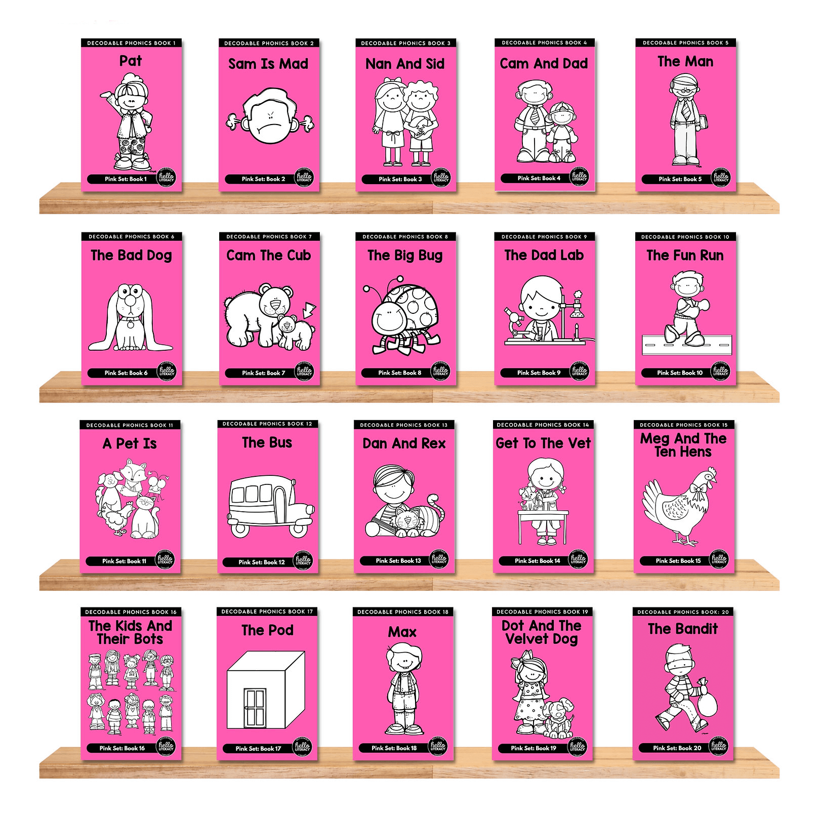 Hello Decodables | Pink Fiction Books: Single Pack