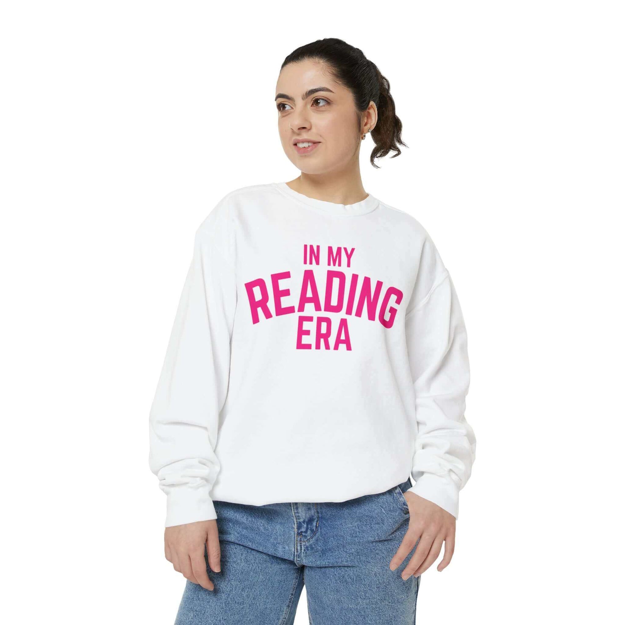 In My Reading Era Sweatshirt (Pink Text)
