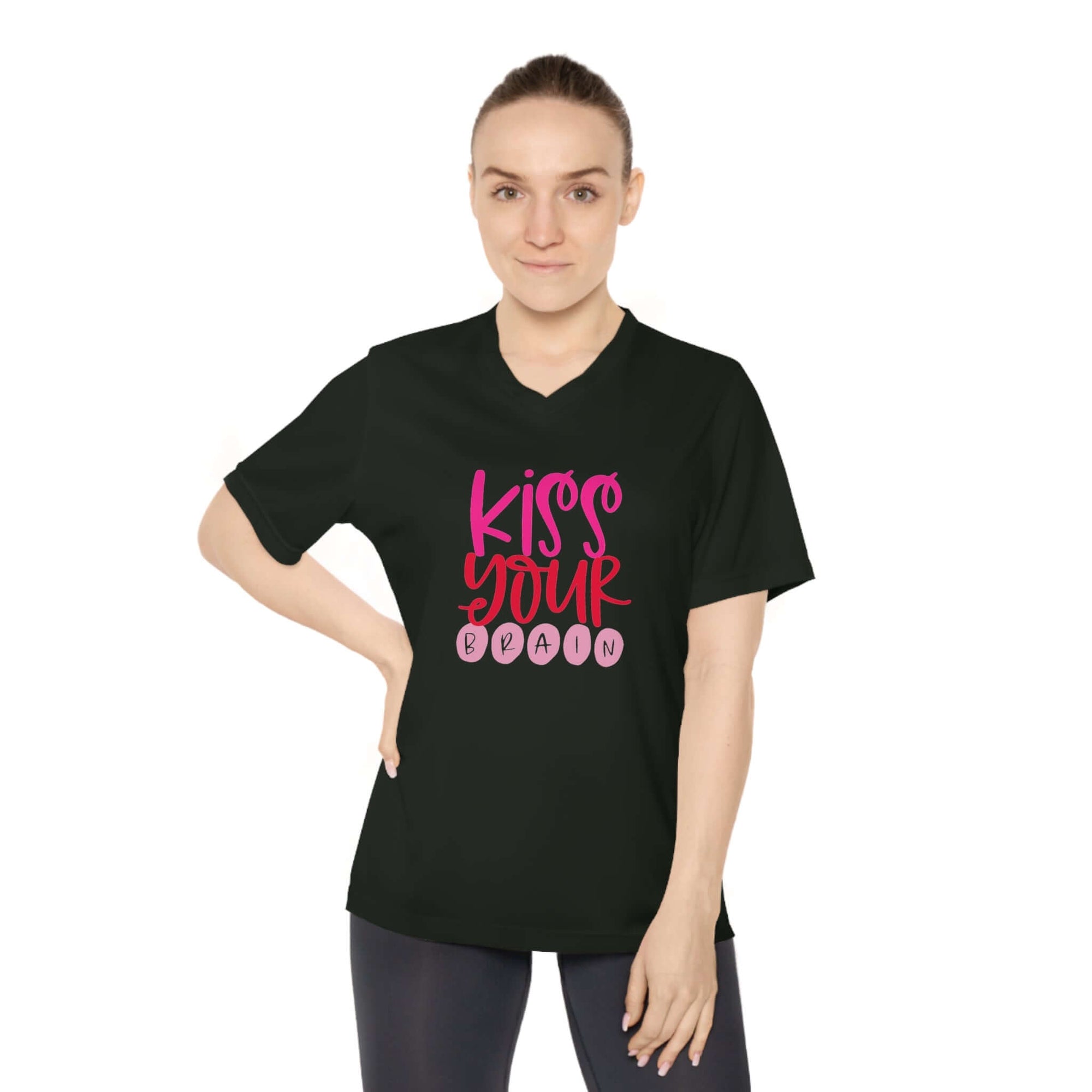 Kiss Your Brain Women's Performance V-Neck T-Shirt