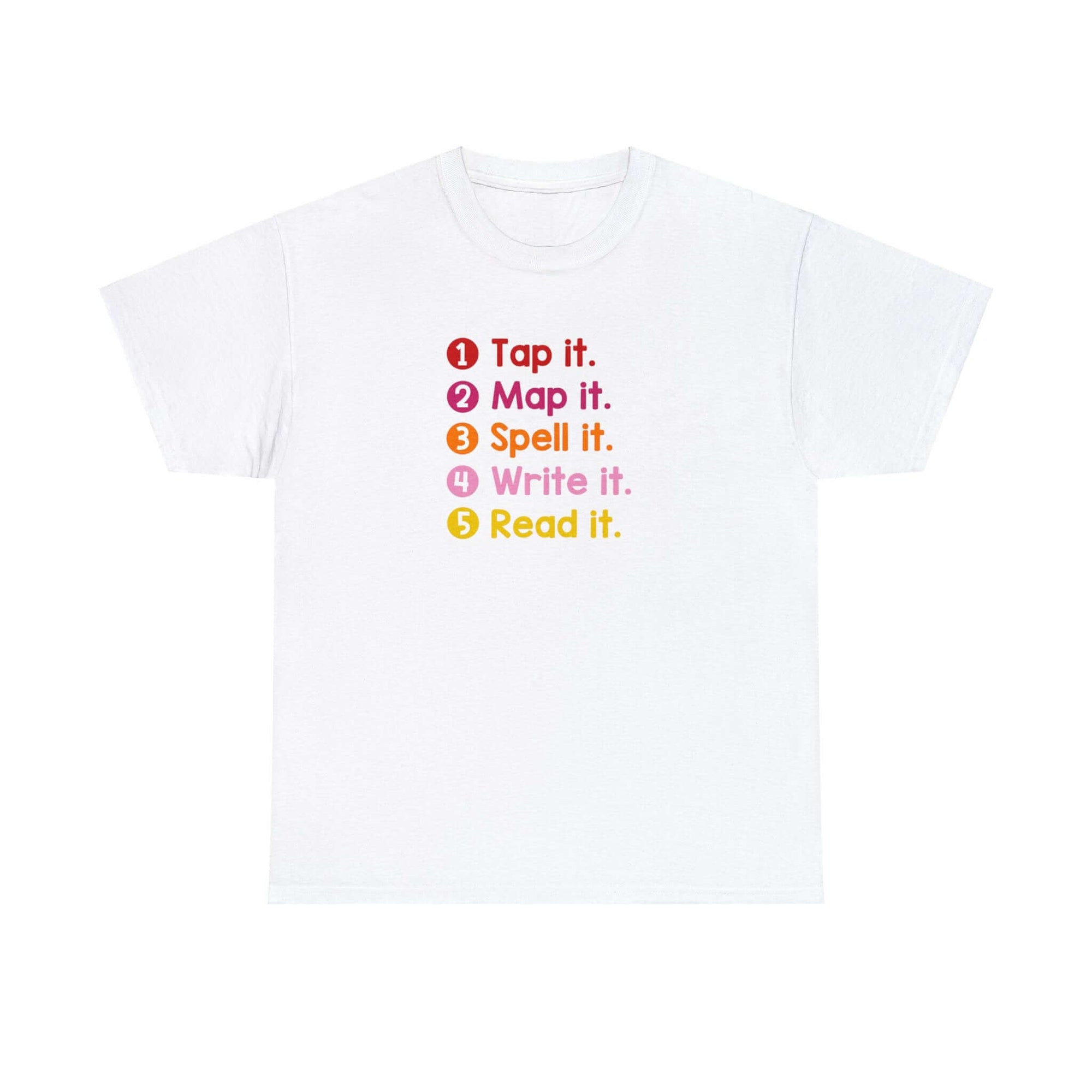 Word Mapping Steps Bright Unisex Heavy Cotton Tee