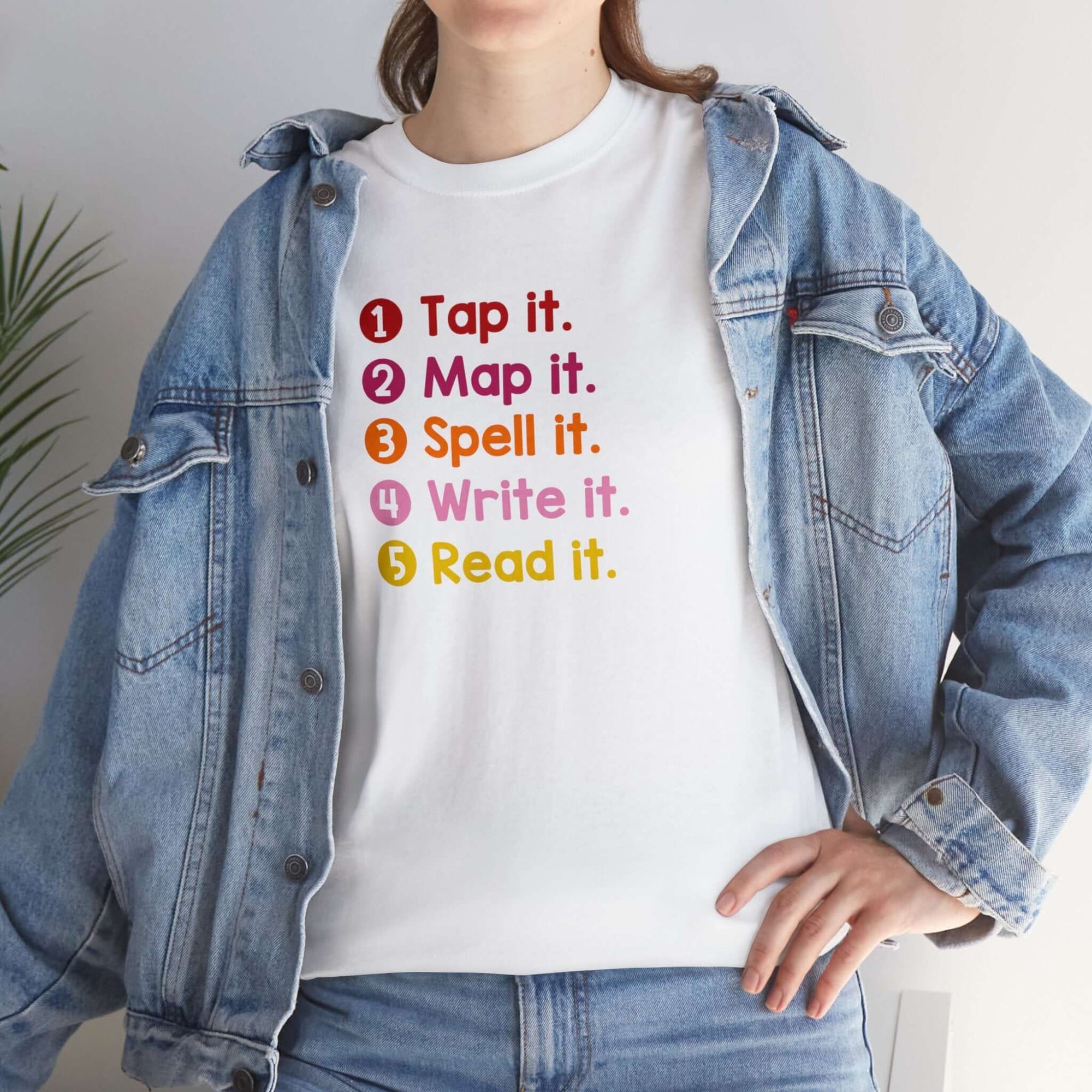 Word Mapping Steps Bright Unisex Heavy Cotton Tee