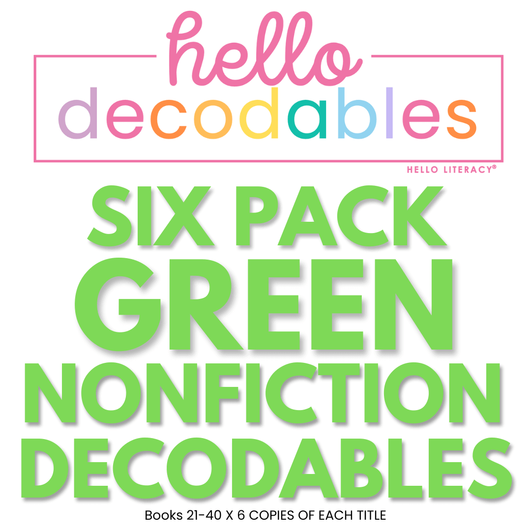 Hello Decodables Green Nonfiction Books: Six Pack